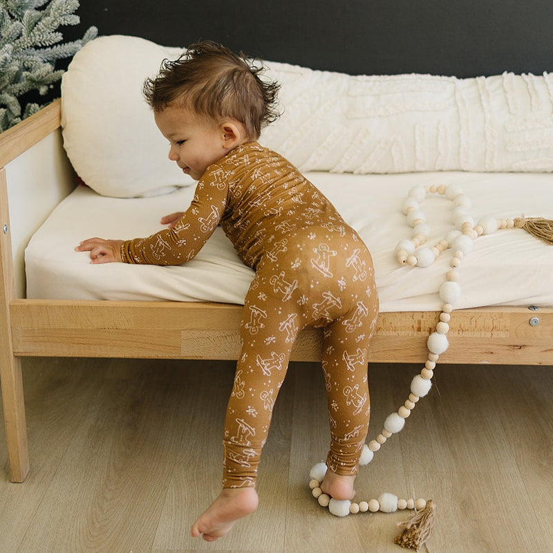 Convertible Bamboo Romper- Gingerbread Shred