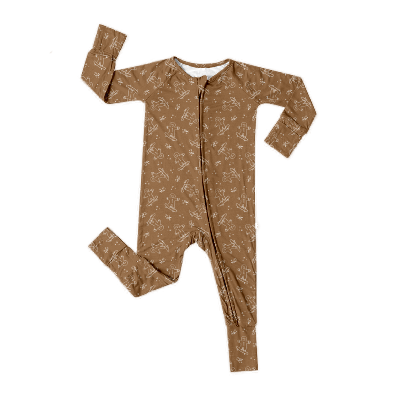 Convertible Bamboo Romper- Gingerbread Shred