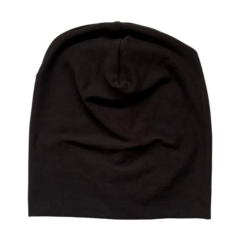 Slouch Beanie in Black Bamboo Jersey