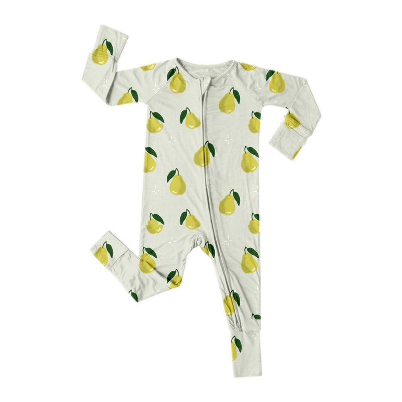 Convertible Bamboo Romper- Pears on Mint
